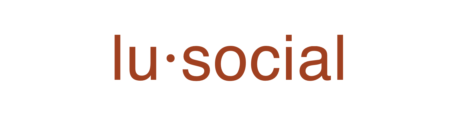 lu·social wordmark v2 (cinnabar monochrome)
